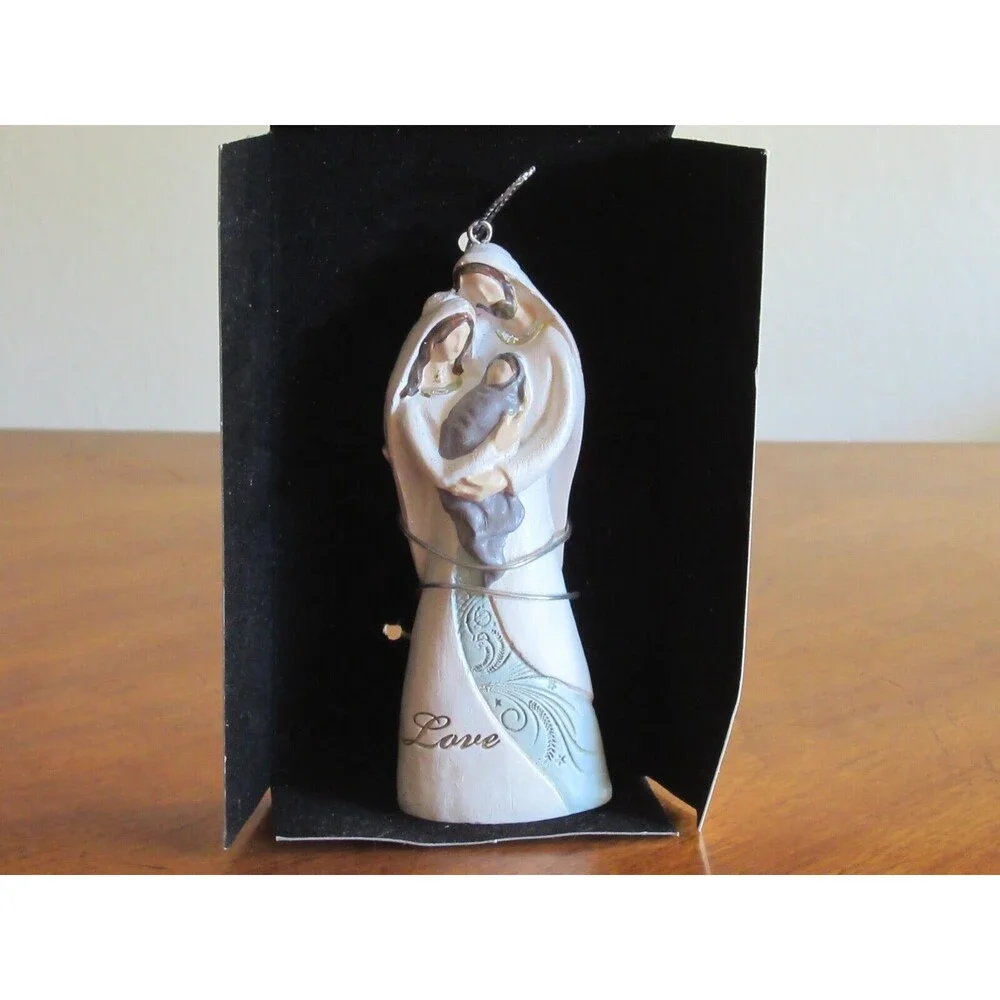 Christmas Angel Ornament St Nicholas Square Love Baby Nativity Jesus Mary Joseph